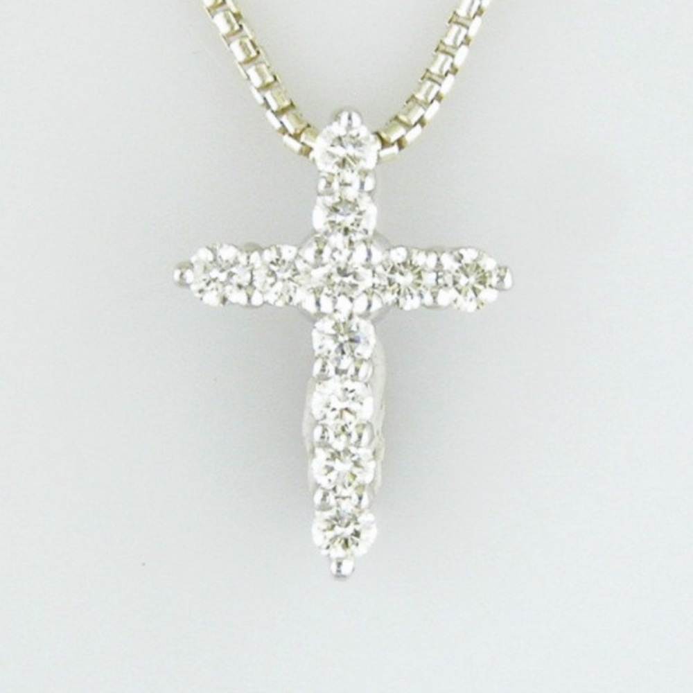 14k diamond cross pendant